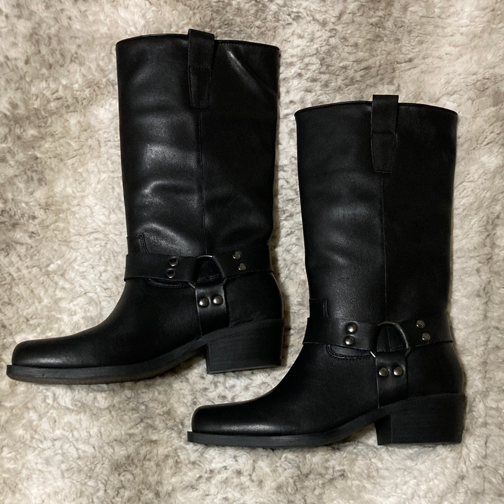 ◼️Steve Madden◼️Women’s Ruskin Engineer Black Heeled Boots  NWT - Picture 12 of 12